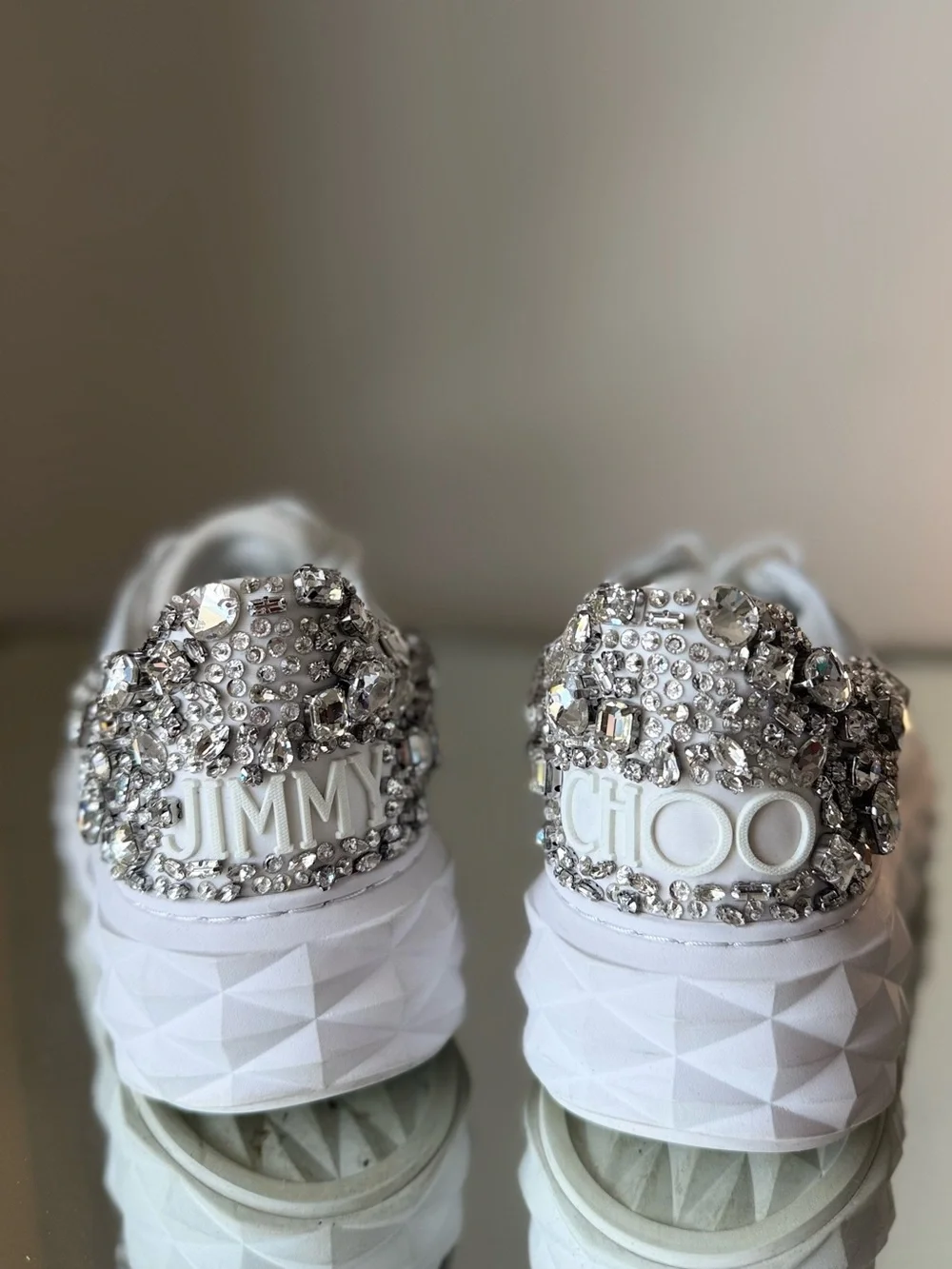 JIMMY CHOO Diamond Maxi Crystal-Embellished Sneakers $1,595 37